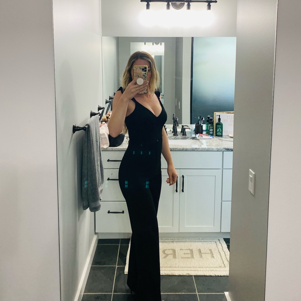 Black Ruffle Jumpsuit - Picture 3 of 4